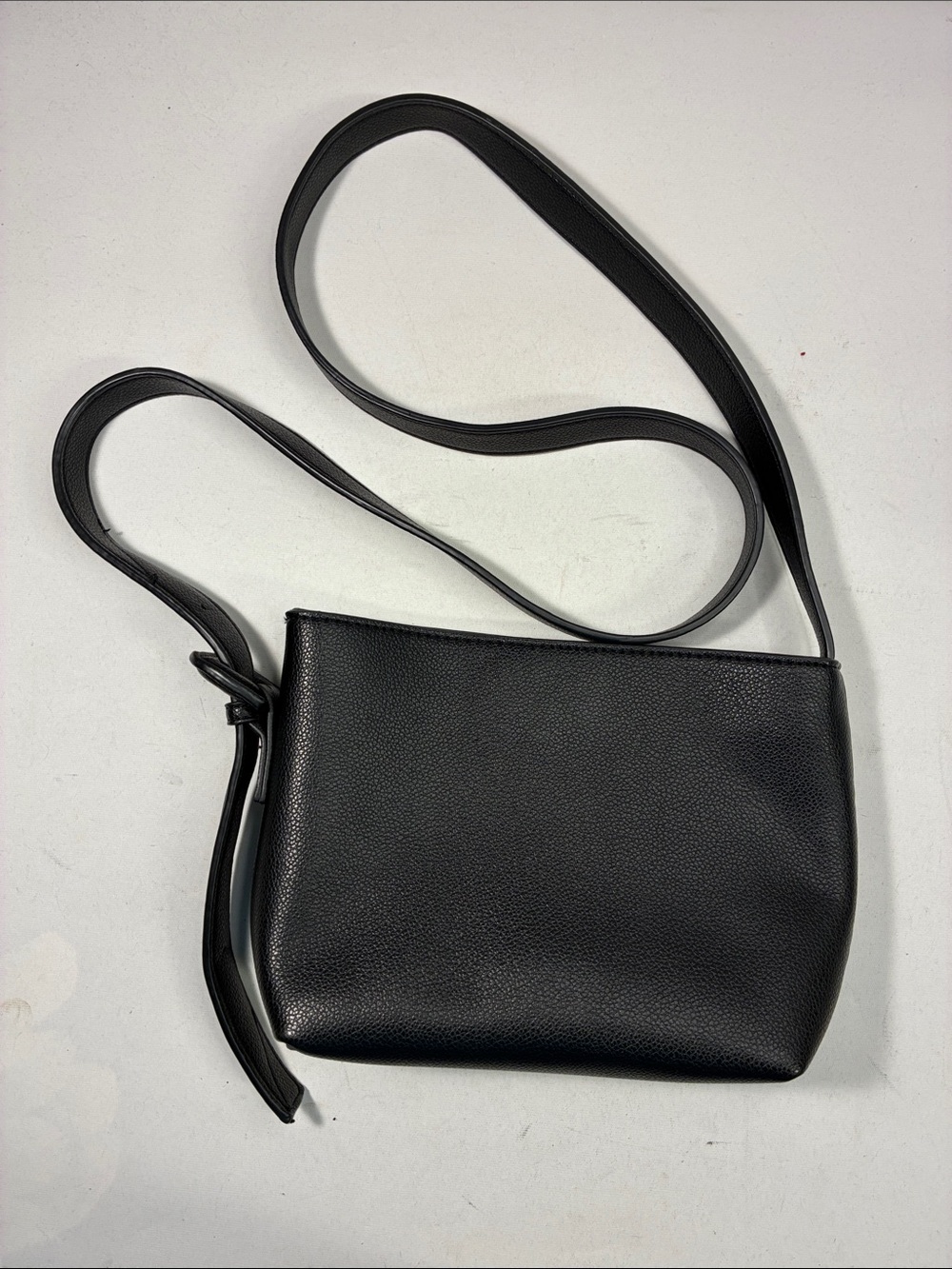 Simons Black Pebbled Leather Crossbody Bag